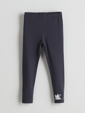 LCW ECO Anthracite Printed Tights for Girls - Set of 2