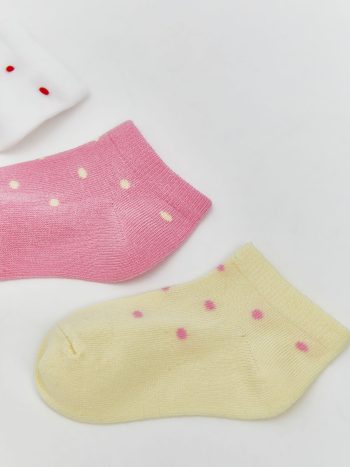 LCW Kids White Printed Baby Girl Socks 3-Pack