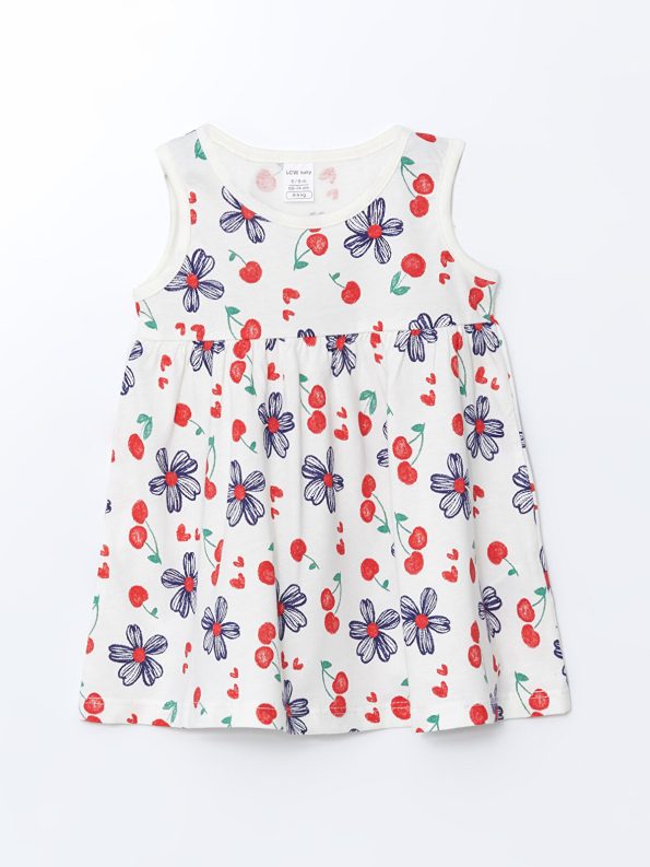 LCW Baby Red Floral Print Dress Set for Girls