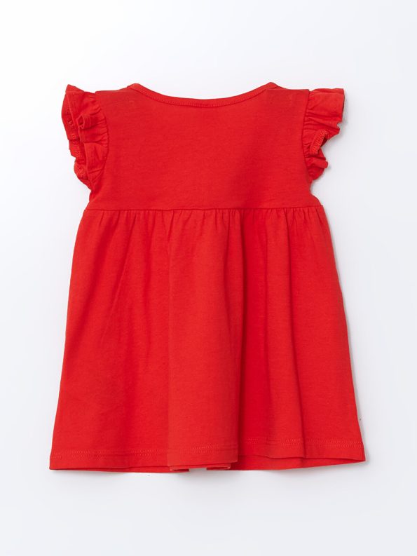 LCW Baby Red Floral Print Dress Set for Girls