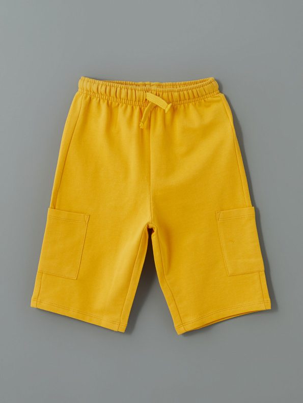 LCW Kids Ecru Crew Neck Boys T-Shirt and Shorts Set