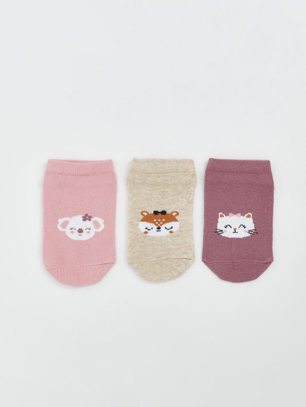 LCW ECO Pink Printed Girls' Socks Set