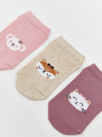 LCW ECO Pink Printed Girls' Socks Set