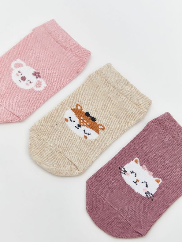 LCW ECO Pink Printed Girls' Socks Set