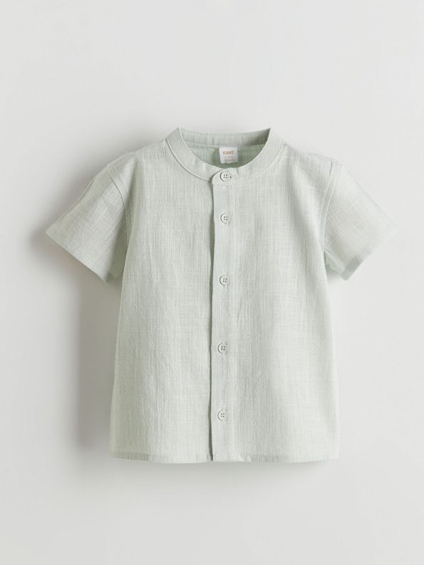 KANZ Gray Cotton Baby Boy Shirt and Shorts Set