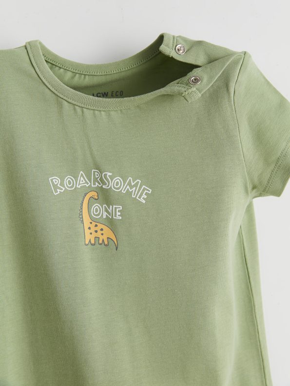 LCW ECO Green Printed Baby Boy Bodysuit