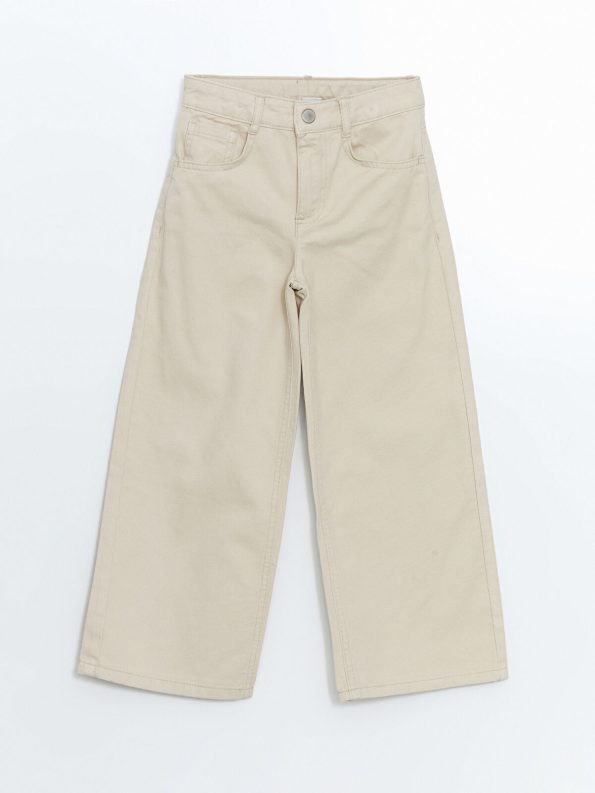 LCW ECO Beige Adjustable Waist Girls' Pants
