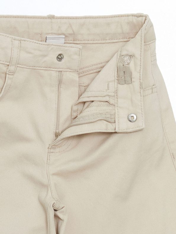 LCW ECO Beige Adjustable Waist Girls' Pants