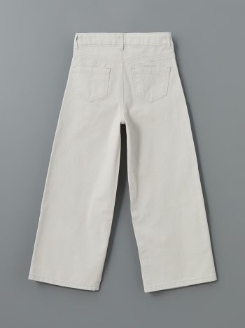 LCW ECO Adjustable Waist Grey Wide Leg Girls' Trousers