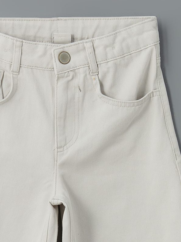 LCW ECO Adjustable Waist Grey Wide Leg Girls' Trousers