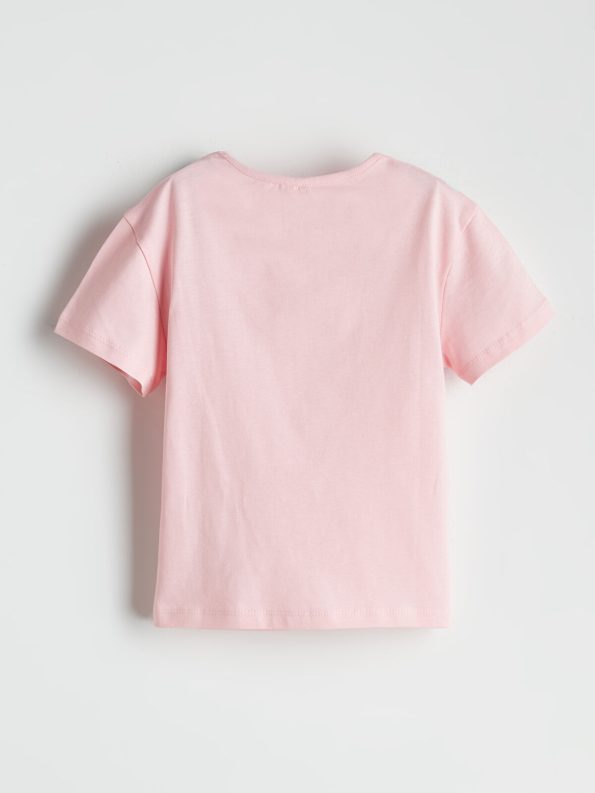 LCW Kids Cream Short Sleeve Printed T-Shirt Set for Girls