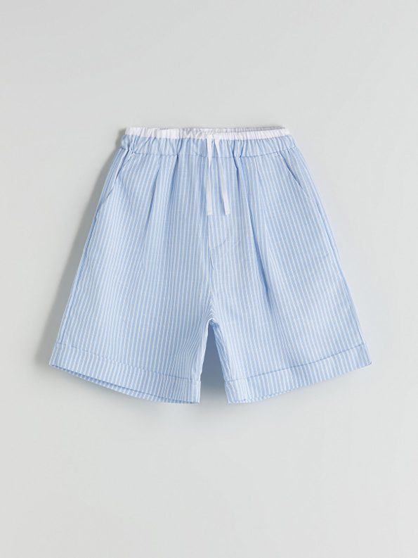 LCW Kids Blue Elastic Waist Girls' Shorts