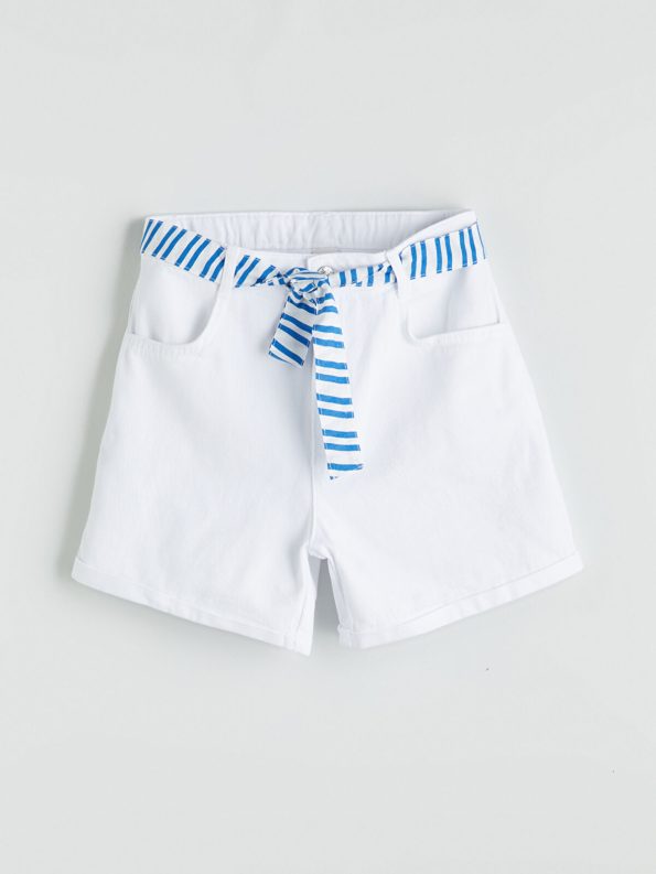 LCW Kids White Basic Girls' Shorts