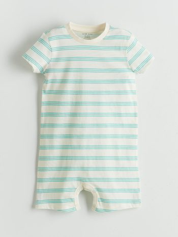 LCW Baby Beige Short Sleeve Bodysuit Set for Boys
