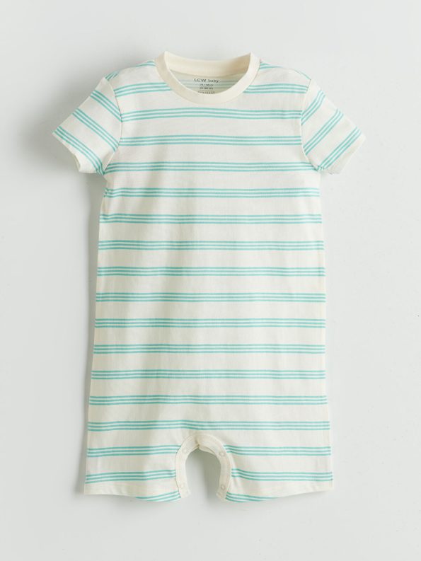 LCW Baby Beige Short Sleeve Bodysuit Set for Boys