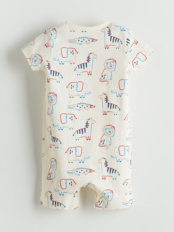 LCW Baby Beige Short Sleeve Bodysuit Set for Boys