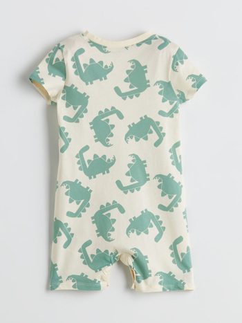 Boys' Printed Crew Neck Baby Romper