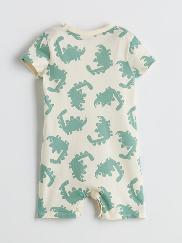 Boys' Printed Crew Neck Baby Romper