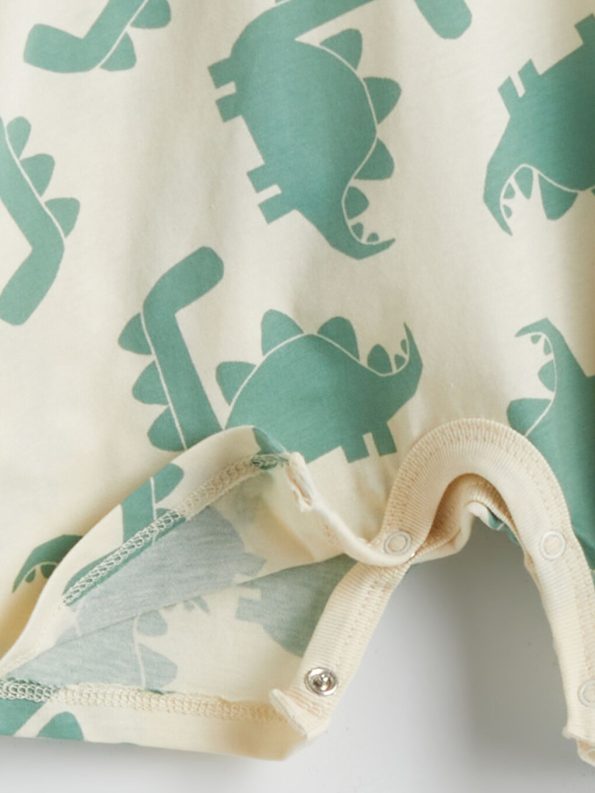 Boys' Printed Crew Neck Baby Romper