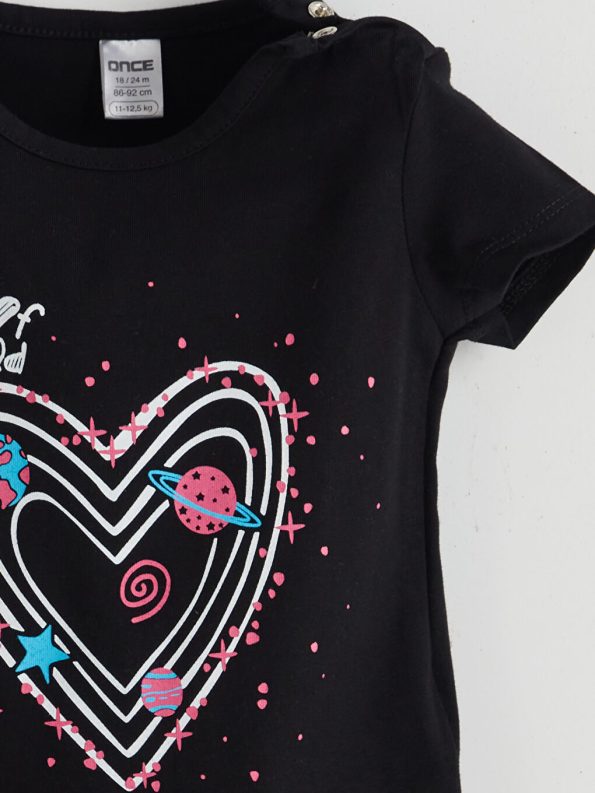 Printed Crew Neck Baby Boy Bodysuit