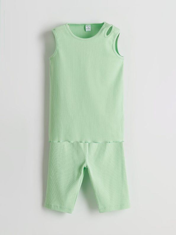 LCW ECO Green Girls' Sleeveless Top and Leggings Set