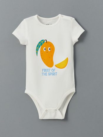 LCW ECO Cream Bicycle Neck Printed Baby Boy Bodysuit Set of 2
