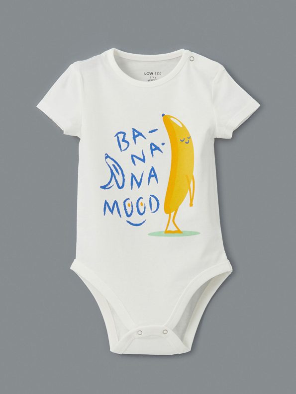 LCW ECO Cream Short Sleeve Baby Boy Bodysuit Set