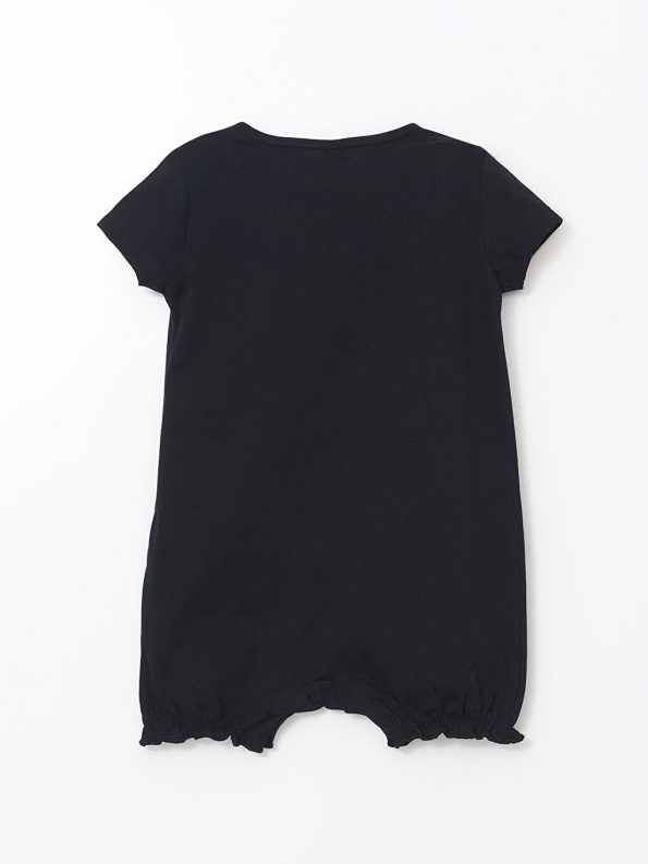Printed Baby Girl Bodysuit with Crew Neck