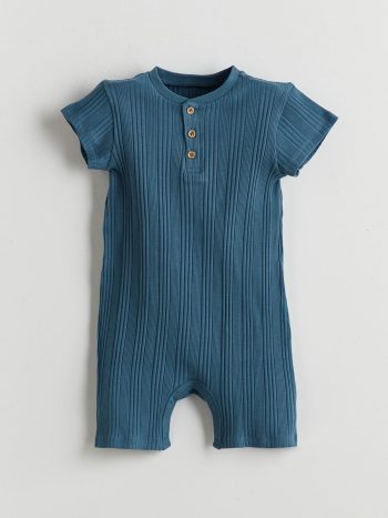 LCW Baby Petrol Short Sleeve Bodysuit Set for Boys