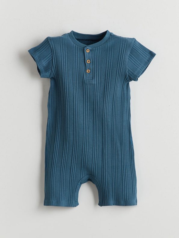 LCW Baby Petrol Short Sleeve Bodysuit Set for Boys