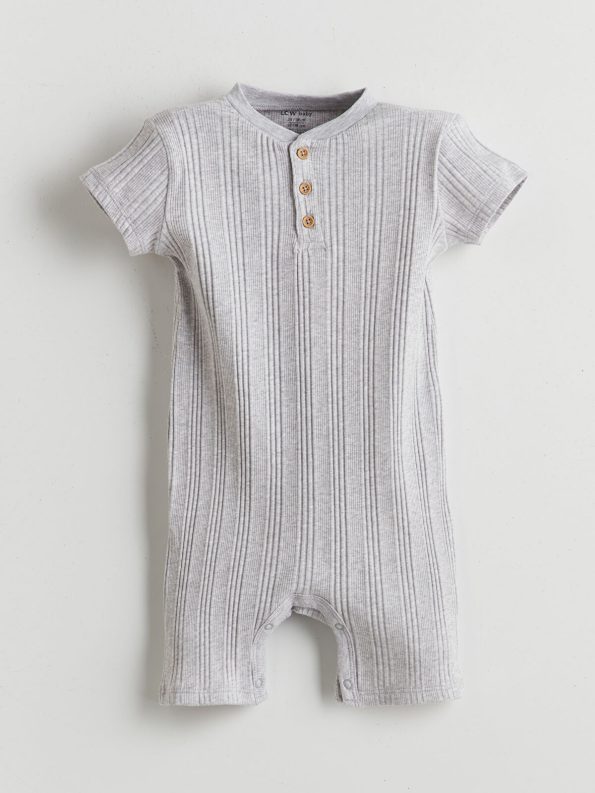 LCW Baby Petrol Short Sleeve Bodysuit Set for Boys