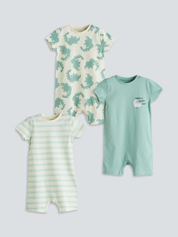 Boys' Short Sleeve Ribbed Jumpsuit Set