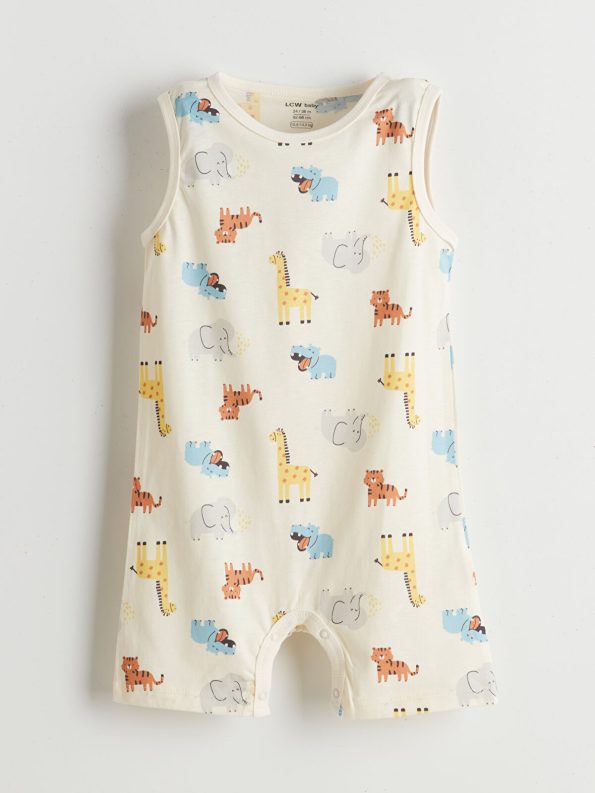 LCW Baby Green Bicycle Neck Boys' Baby Bodysuit Set