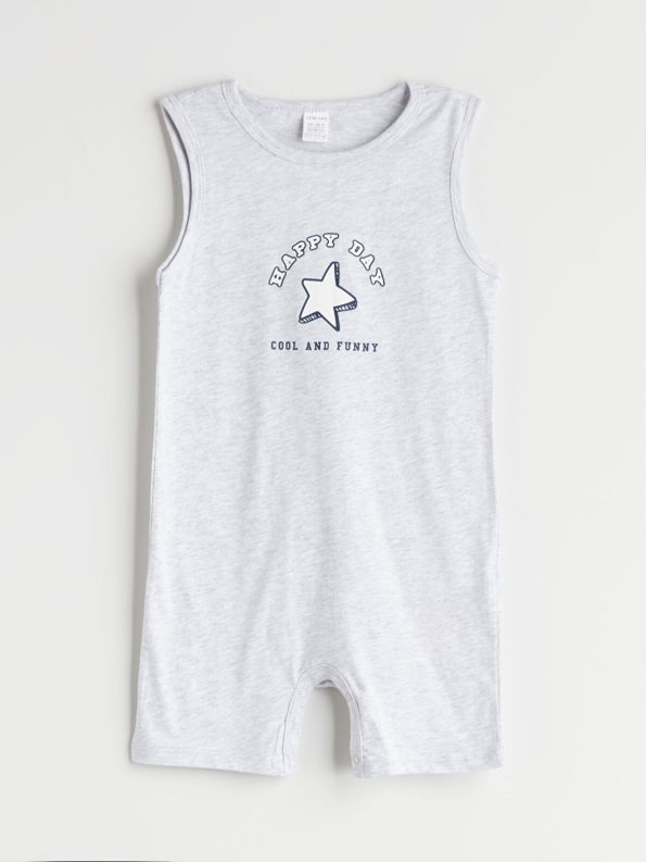 LCW Baby Blue Short-Sleeve Bodysuit Set for Boys