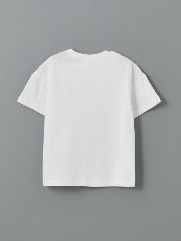 LCW ECO White Printed Boys' T-Shirt and Shorts Set