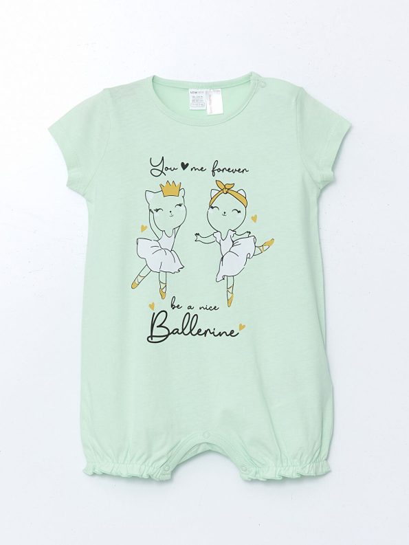 LCW ECO Green Printed Baby Girl Jumpsuit