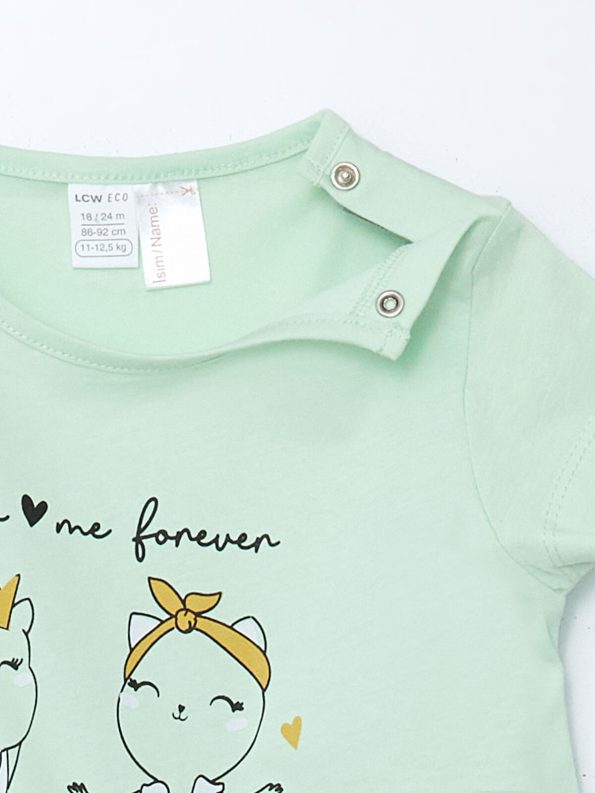 LCW ECO Green Printed Baby Girl Jumpsuit