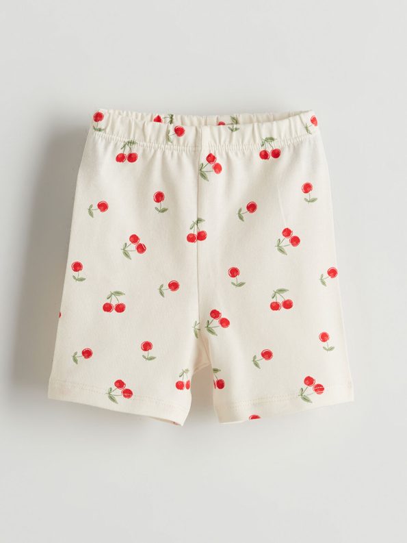 LCW Baby Green Elastic Waist Short Leggings Set for Girls