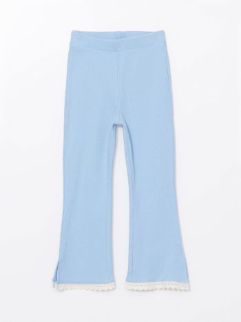 LCW Kids Blue Elastic Waist Flared Leggings for Girls