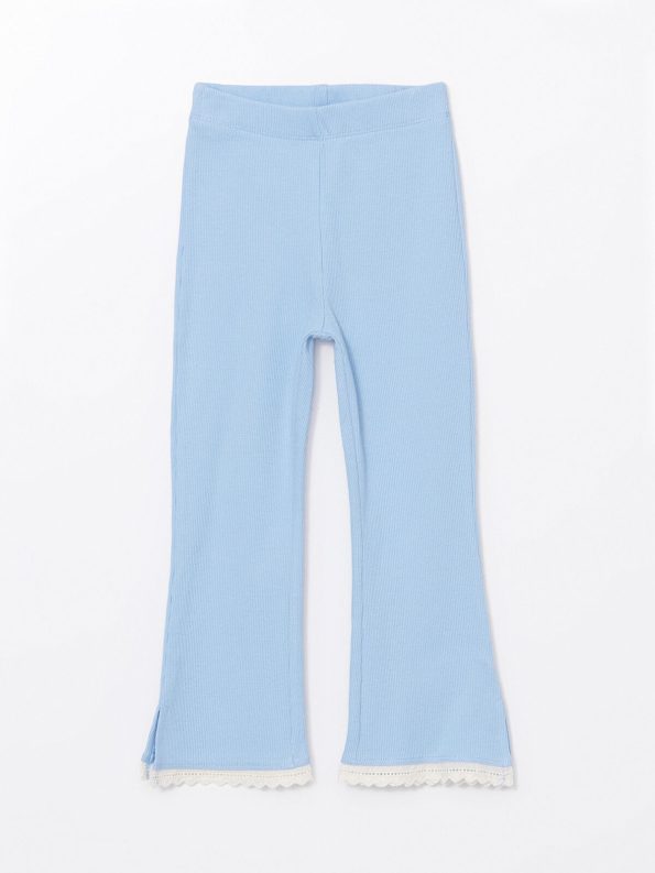 LCW Kids Blue Elastic Waist Flared Leggings for Girls