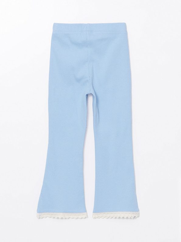 LCW Kids Blue Elastic Waist Flared Leggings for Girls
