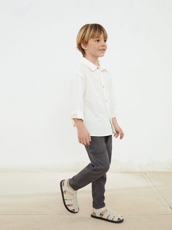 Belted Linen Boys' Pants