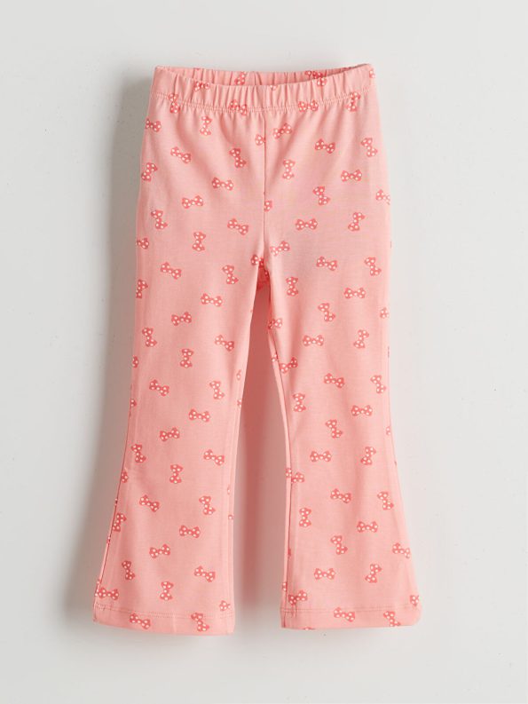 LCW ECO Pink Elastic Waist Flared Leggings for Girls