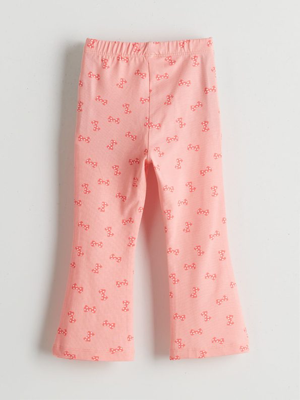 LCW ECO Pink Elastic Waist Flared Leggings for Girls