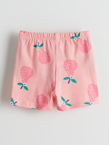LCW ECO Pink Elastic Waist Printed Baby Girl Shorts