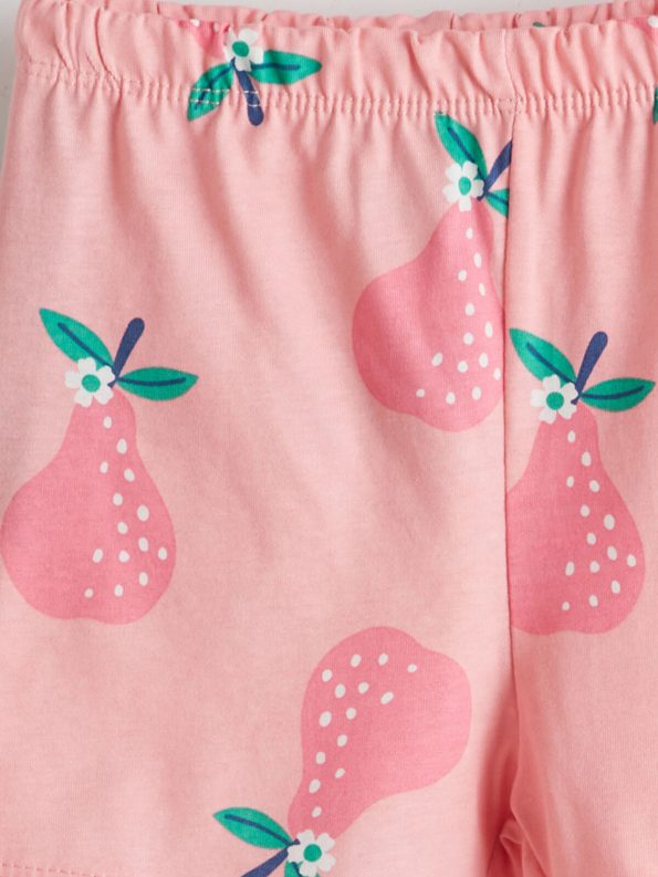LCW ECO Pink Elastic Waist Printed Baby Girl Shorts