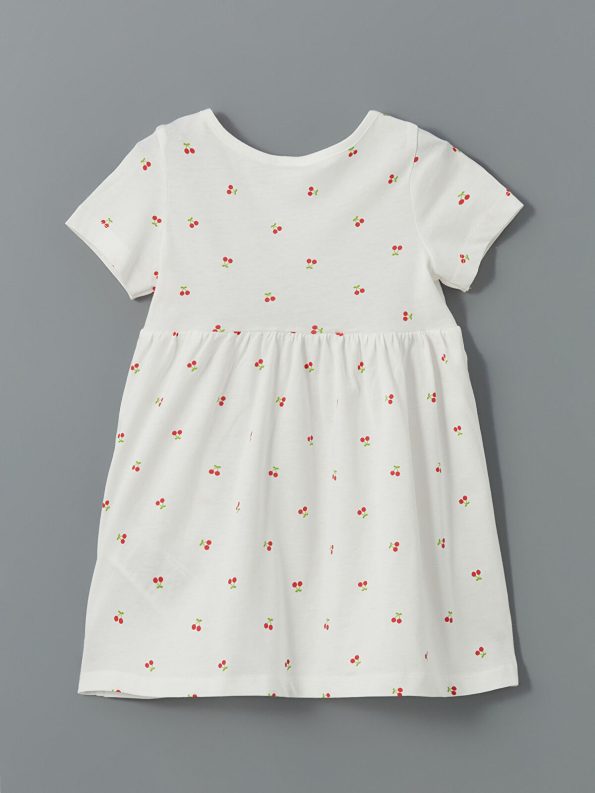 LCW ECO White Cherry Print Girls Dress