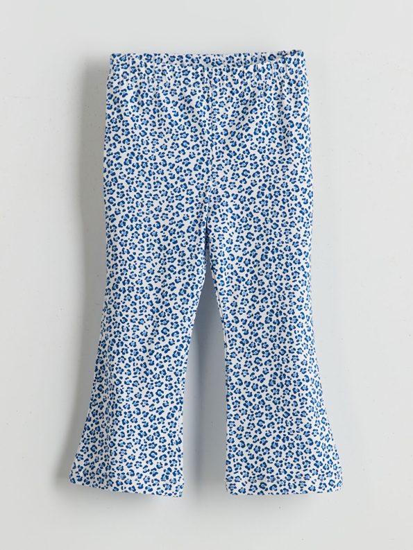 LCW ECO Blue Floral Girls' Leggings and T-Shirt Set