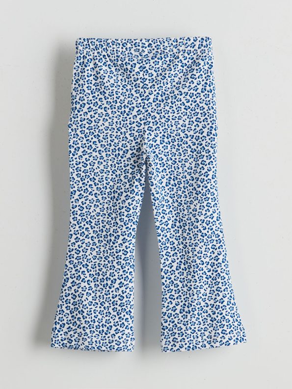 LCW ECO Blue Floral Girls' Leggings and T-Shirt Set