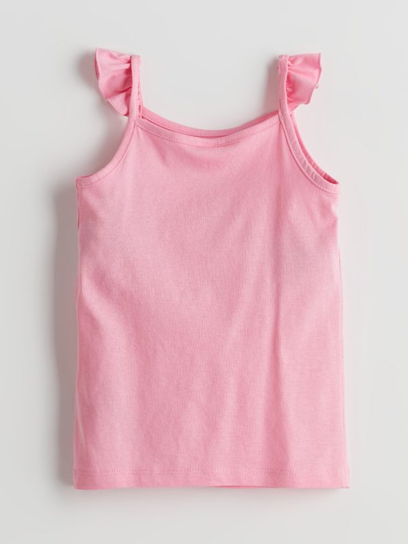 LCW ECO Pink Printed Baby Girl Tank Top and Shorts Set